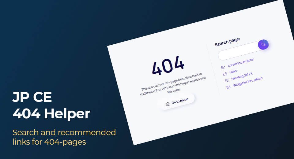 New YOOtheme Element - JP CE 404 Helper