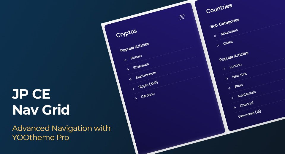 Advanced Navigation with YOOtheme Pro - JP CE Nav Grid