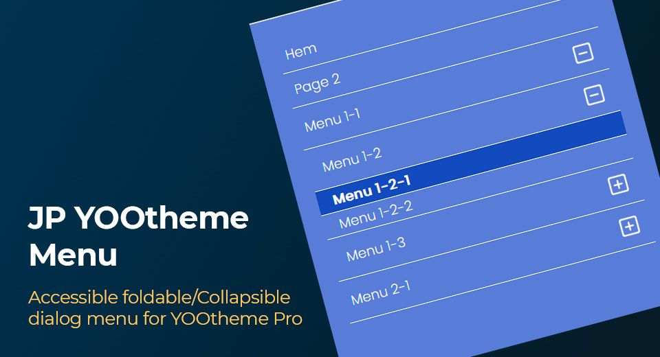 JP YOOtheme Menu - Accessible, foldable/collapsible dialog menus