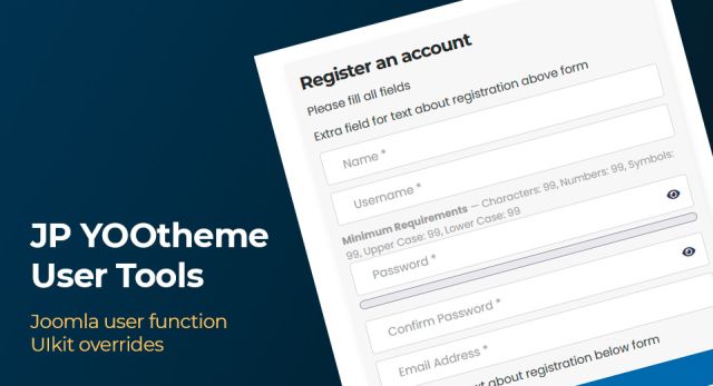 JP YOOtheme User Tools - UIkit overrides for Joomla!® user functions