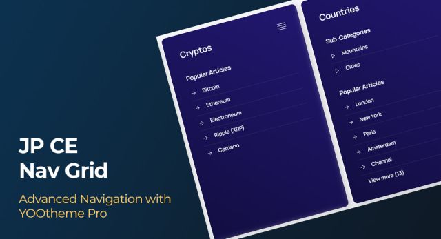Advanced Navigation with YOOtheme Pro - JP CE Nav Grid